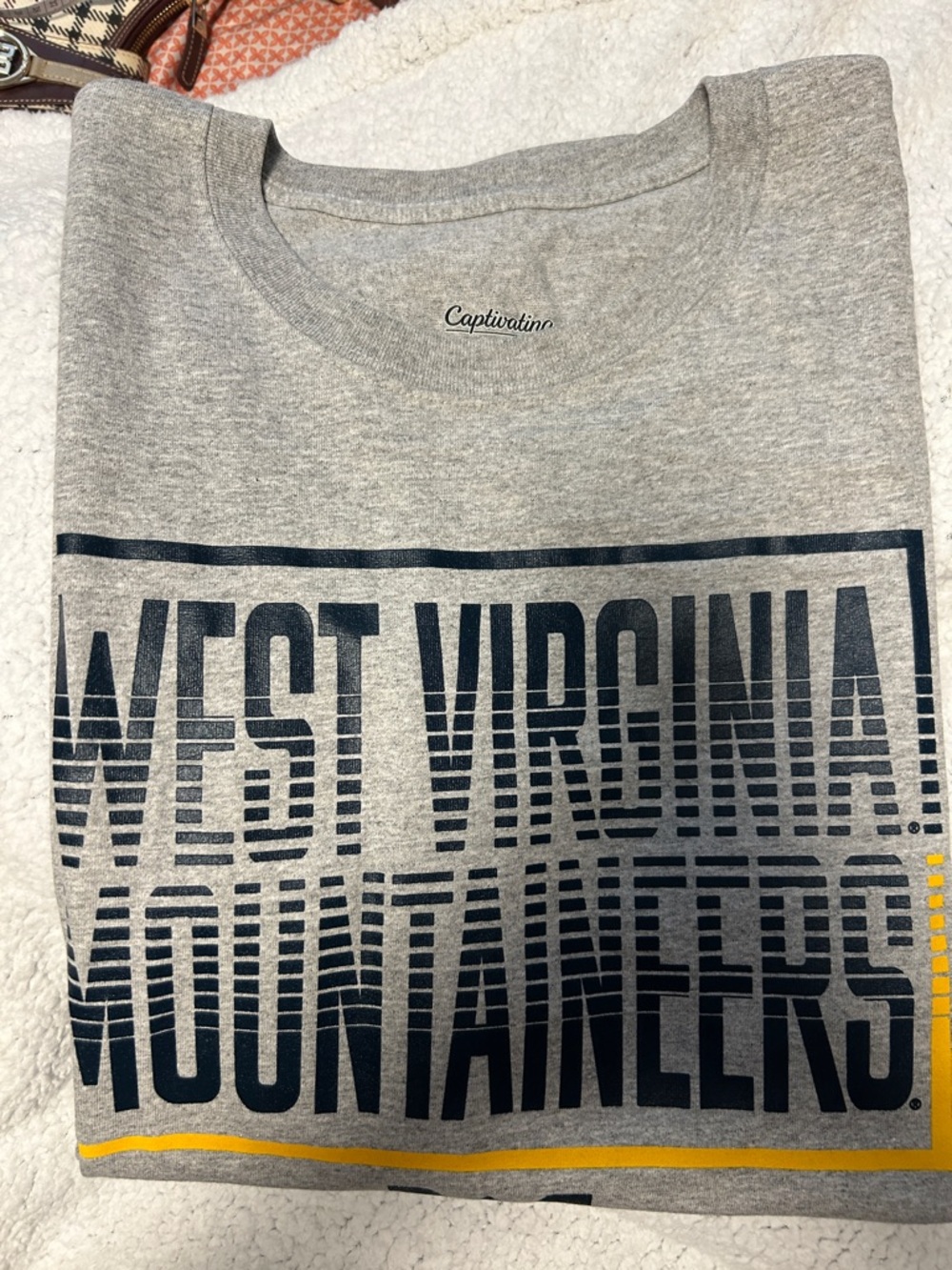 Captivating West Virginia Mountaineers Grey Graphic Tee